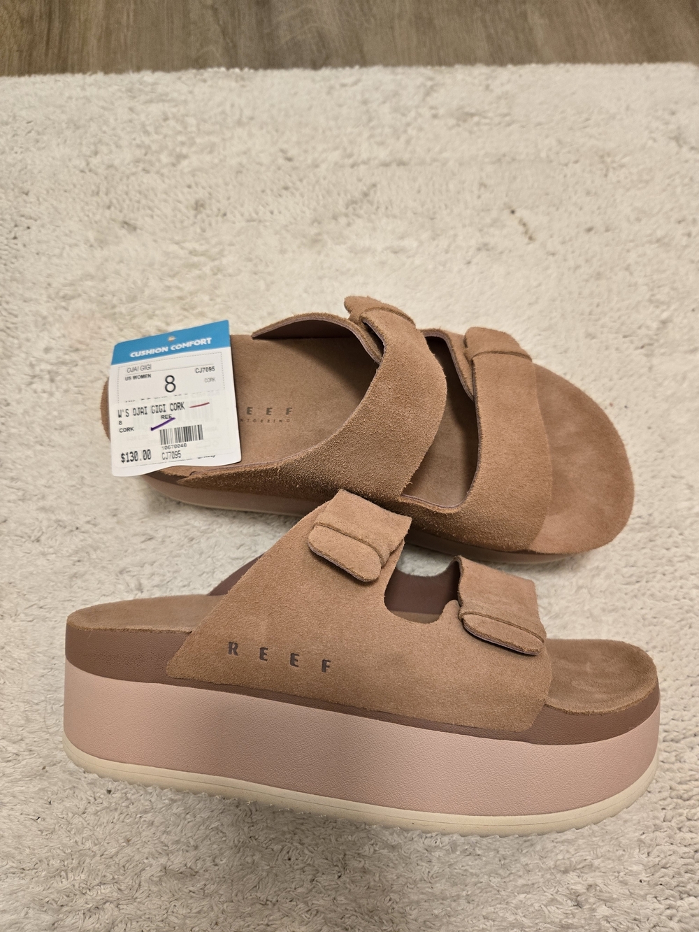 Reef Women’s Platform Slide Sandal — Dusty Rose Suede